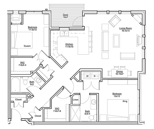 Floor plan 2J