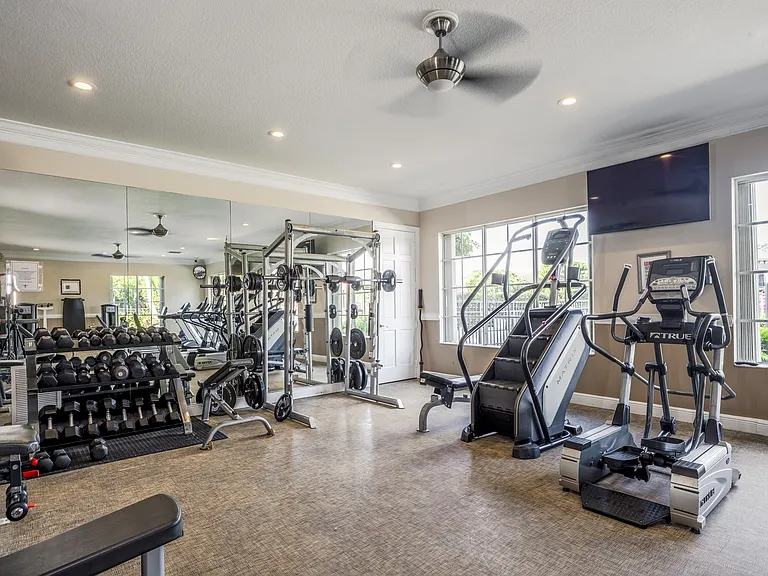 Access to free weights and Stair Master