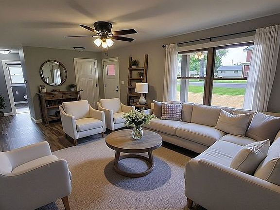 Virtually staged Living Room