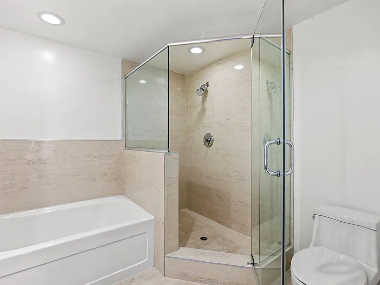 Large-Size Bathroom with Double Vanity and Walk-In Shower