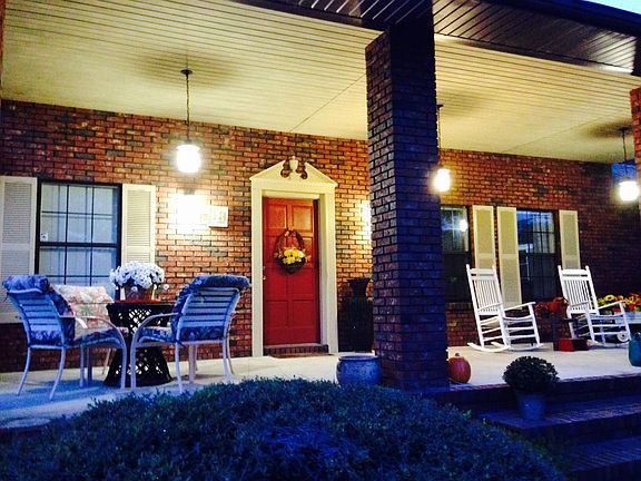 Front porch at night