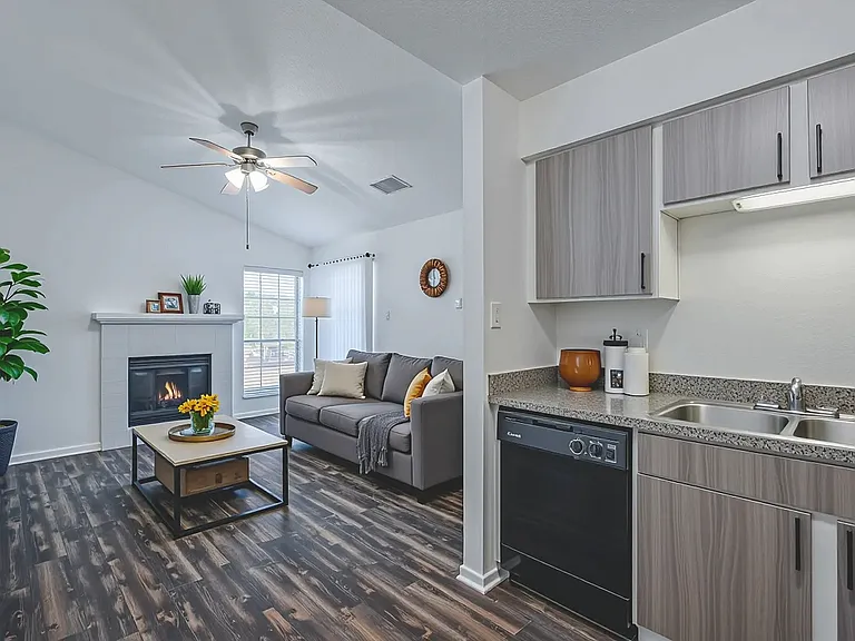 Virtually Staged Kitchen & Living Room