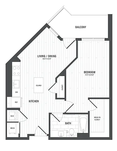 Floor plan 1 Bed/1 Bath-C4.1