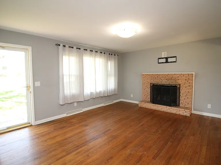 living room with fireplace