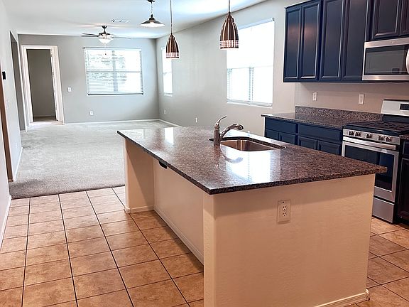 Kitchen and family room.