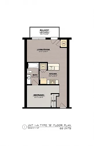 Floor plan THE TAP ROOM 1AB