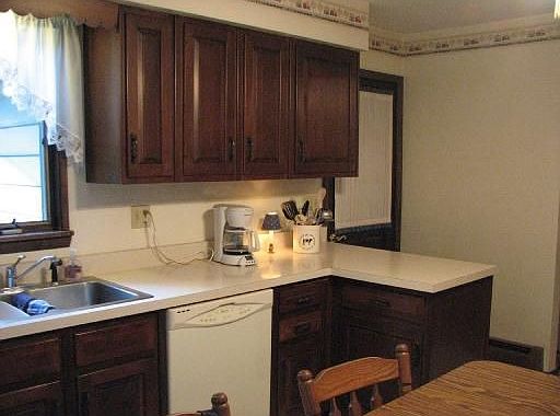Kitchen with cherry cabinets