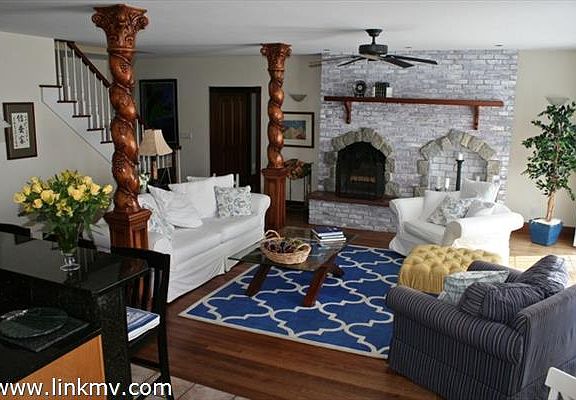 Living Room w/wood burning fireplace