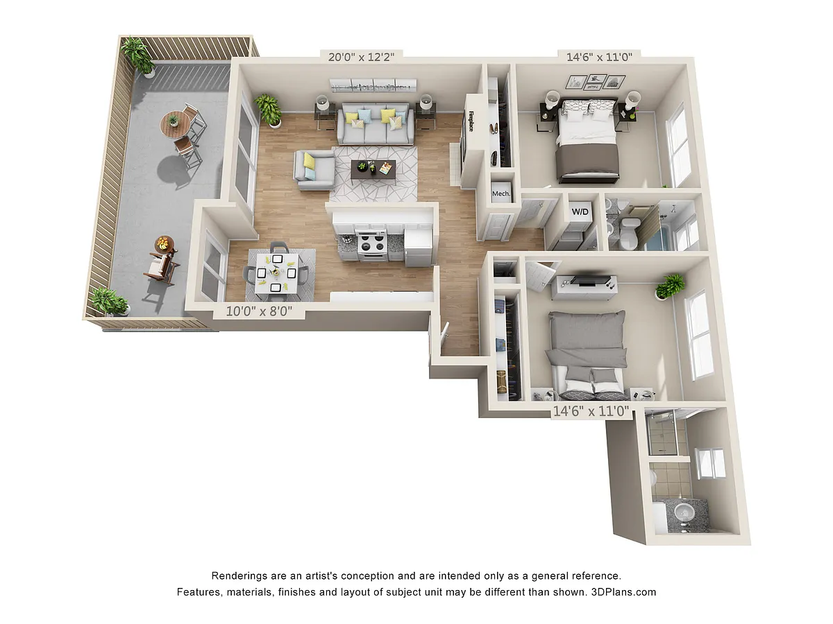 Floor plan 2X2 E