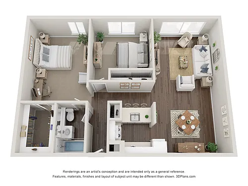 Floor plan 2 Bed 1 Bath B