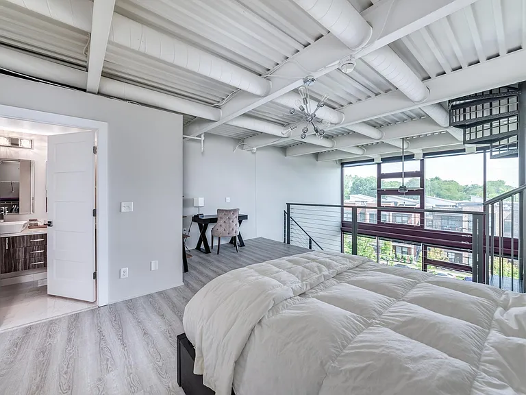 Loft bedroom with work station