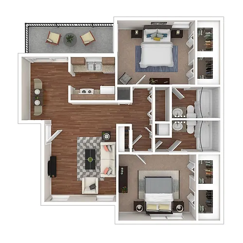 Floor plan Two Bedroom Two Bath