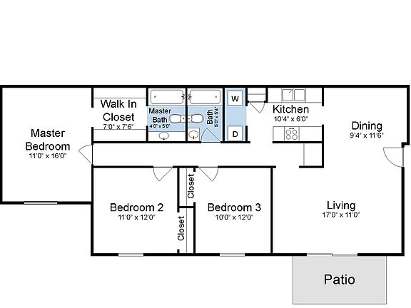 3 Bedroom, 2 Bathroom 3 Bedroom, 2 Bathroom