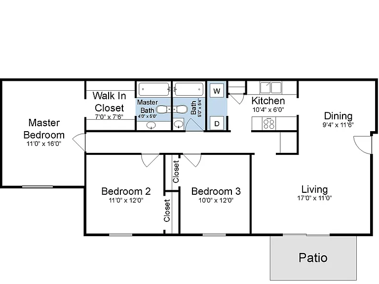 3 Bedroom, 2 Bathroom 3 Bedroom, 2 Bathroom