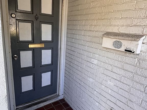 Front door and mailbox