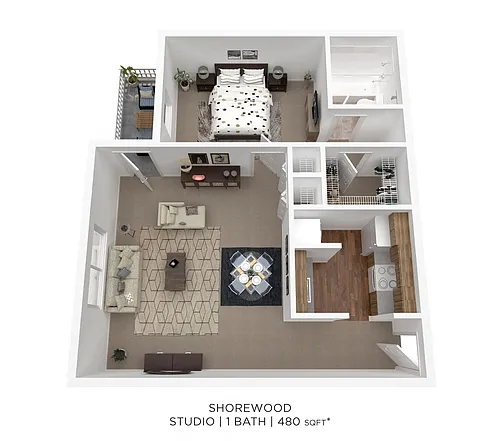 Floor plan Studio-480 sqft