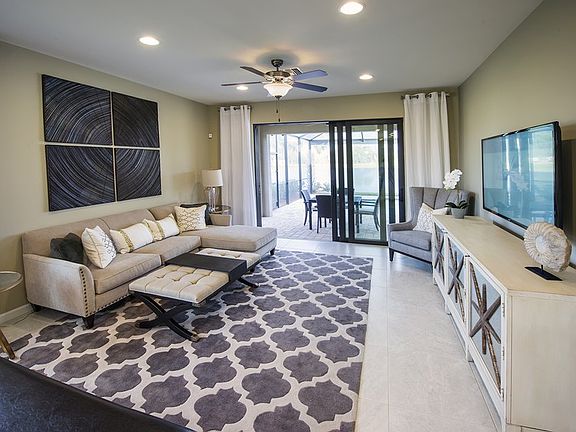 Model Representation View of gathering room with tile floors and LED lighting