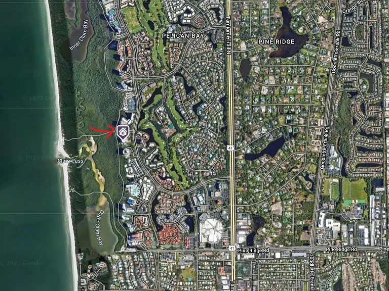 Arial Map showing proximity to the beach