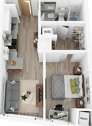 Plan R | 1 bedroom, 1 bathroom Plan R | 1 bedroom, 1 bathroom