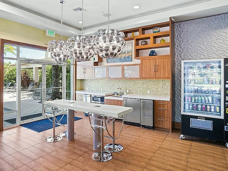 The Marq at Highland Park High Top Seating Space at Apt CoWork at The Marq at Highland Park Apartments in Westchase Tampa
