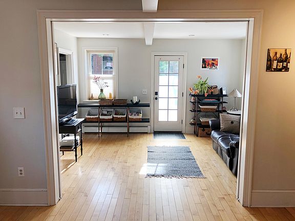 Open kitchen area into family room with door to back yard.