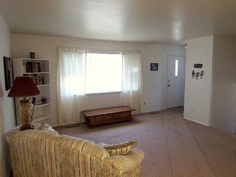 Sunny Living Room w/ 1-year-old Carpet & Fresh Paint