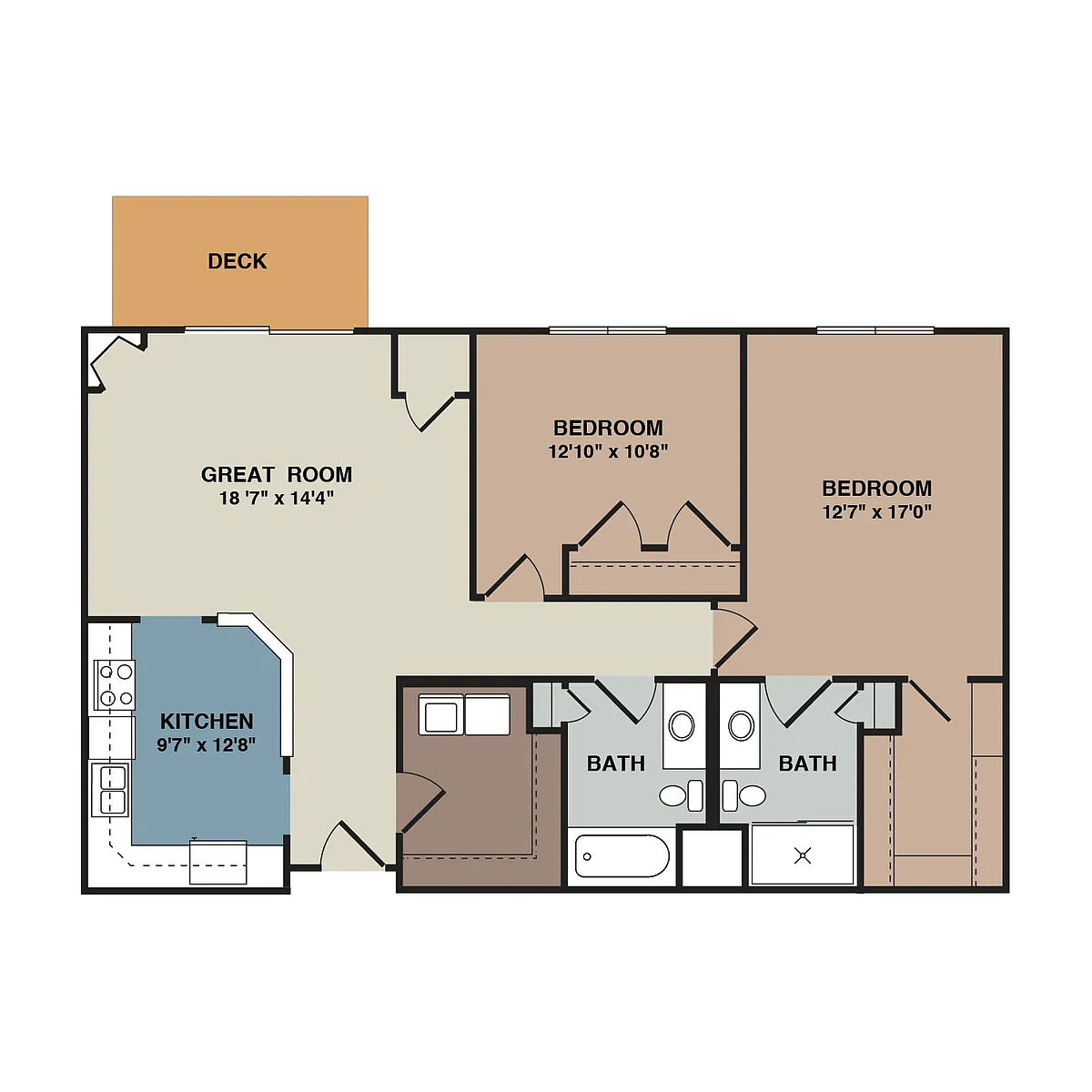 Floor plan 2D - 2 Bedroom