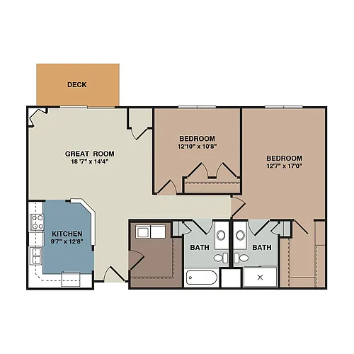 Floor plan 2D - 2 Bedroom