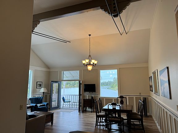 Living, dining & balcony view from kitchen.