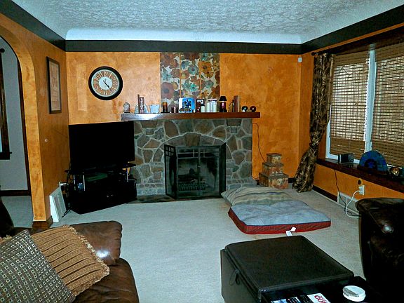 Gorgeous stone fireplace