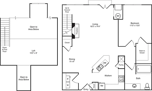 Floor plan Santa Fe with Den Loft