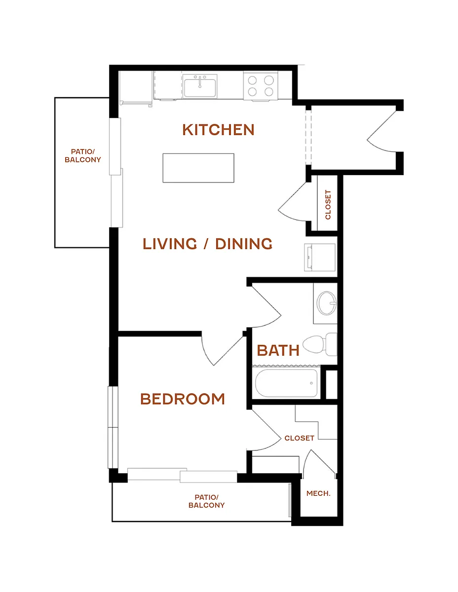 Floor plan 1B1B-680