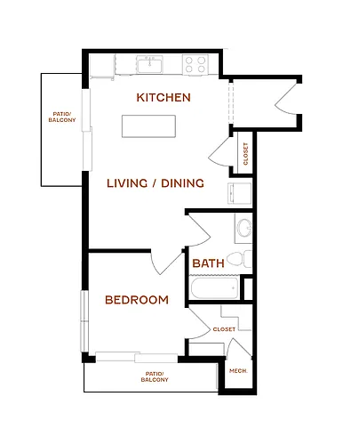 Floor plan 1B1B-680