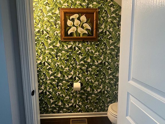 Powder room on main level.