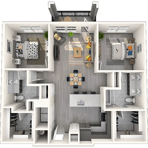 Floor plan B2 2x2 1161-1174 SF