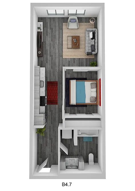 Floor plan Open 1 Bedroom A25