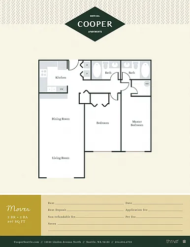 Floor plan 2 Bed/2 Bath
