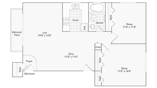 Floor plan 2X1