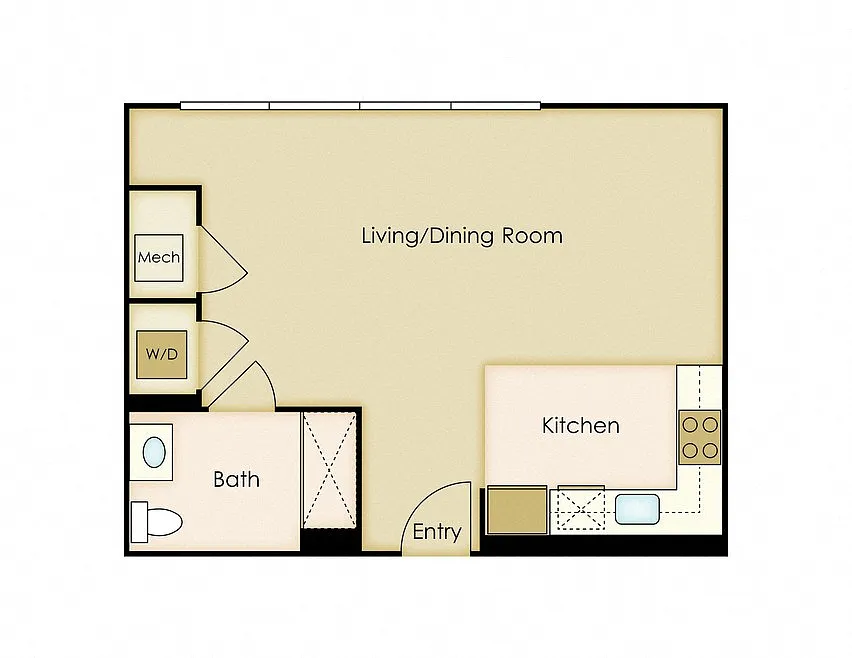 Floor plan Studio / 1 Bath