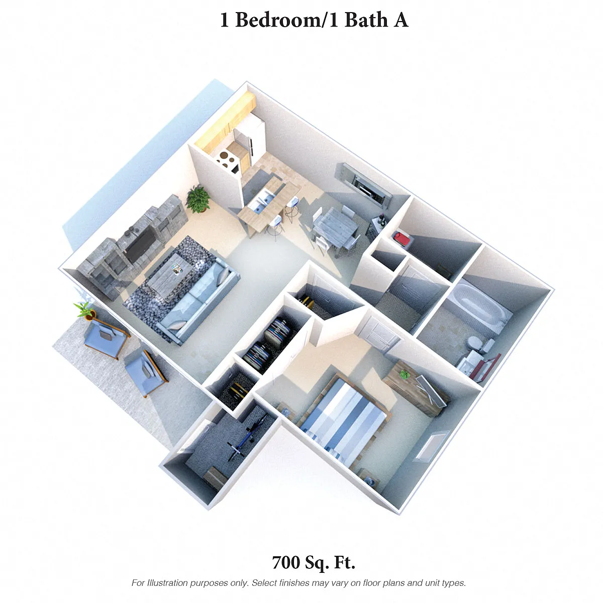 Floor plan One Bedroom One Bath