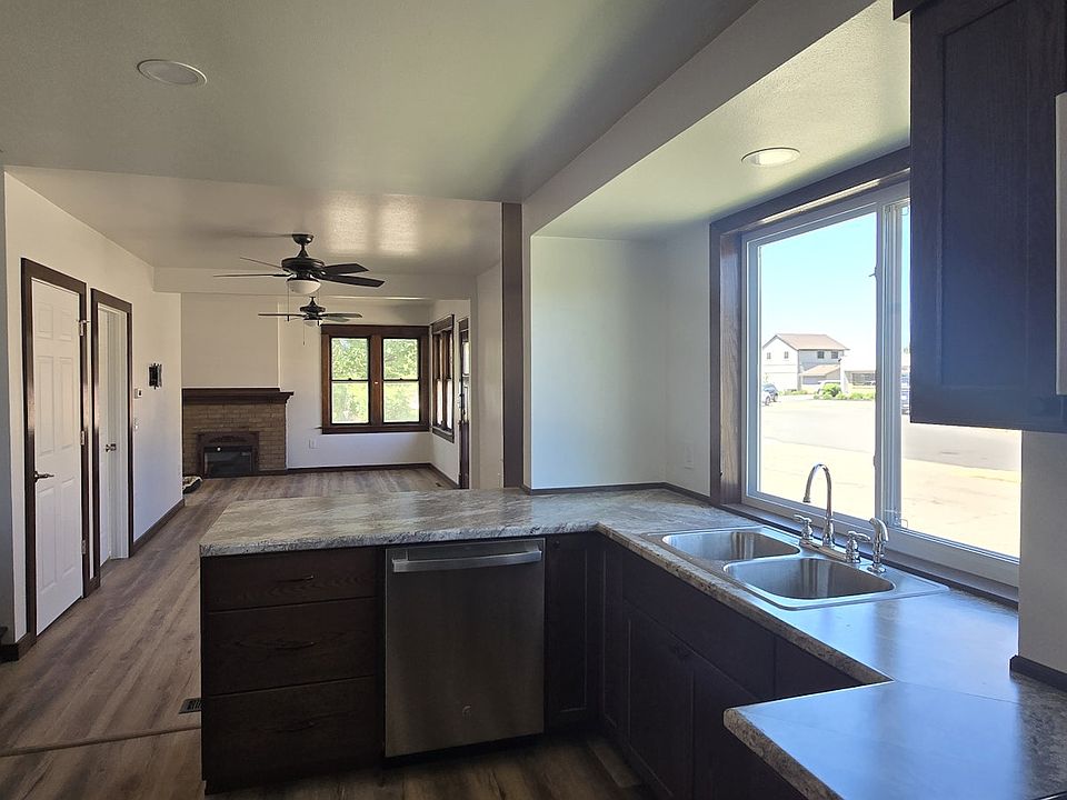 Kitchen view to living room