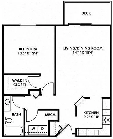 Floor plan 1 Bedroom Large