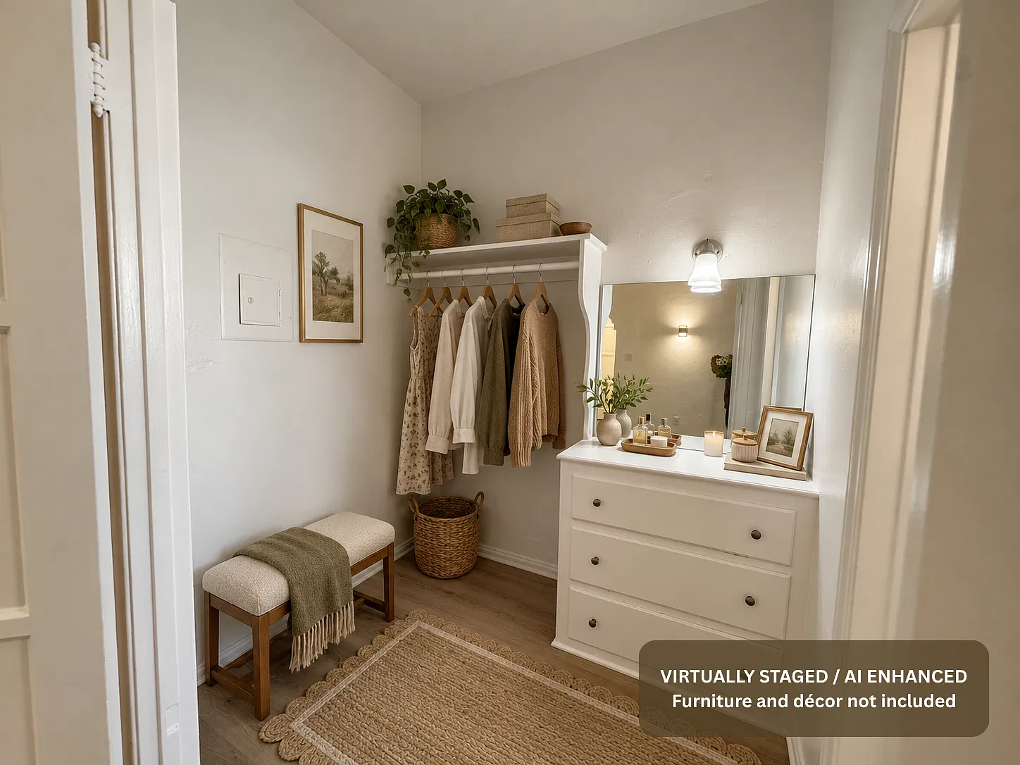 Closet, with built in vanity
