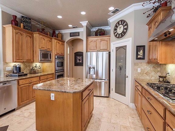 One of the double ovens includes a convection feature.