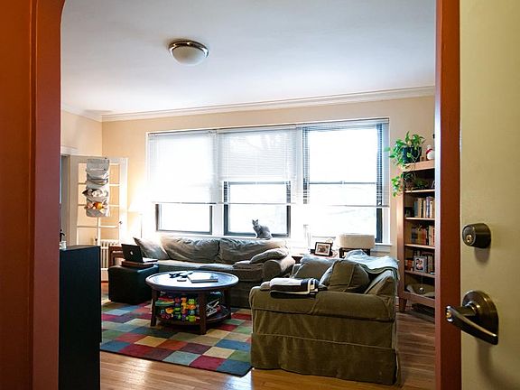 View of living room from main door before repainting.