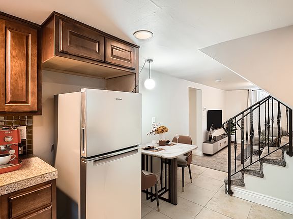 Virtually staged kitchen.