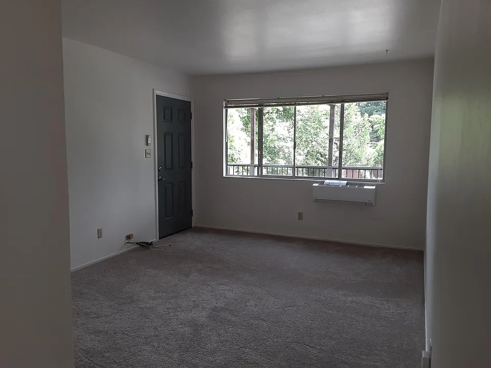 Living room facing front door and window.