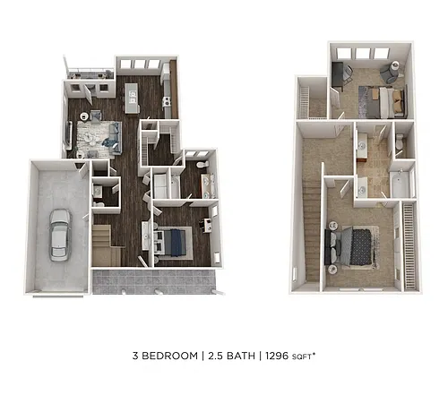 Floor plan Three Bedroom Townhome