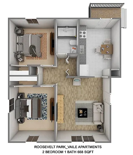 Floor plan 2x1 Apt. Reno