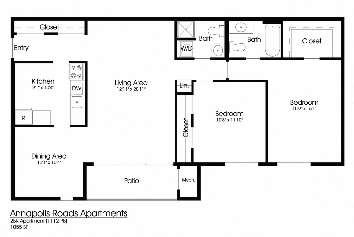 Floor plan 2BR 2BA